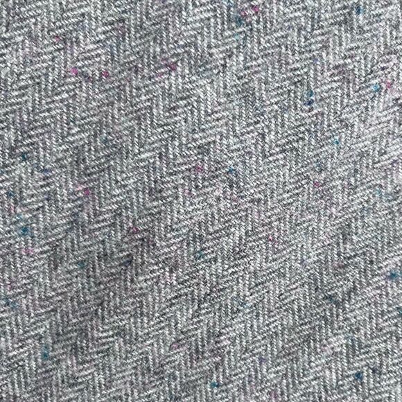 Talbots Petites Herringbone Wool Blend Skirt Gray Faux Wrap Scallop 6P - Picture 4 of 9